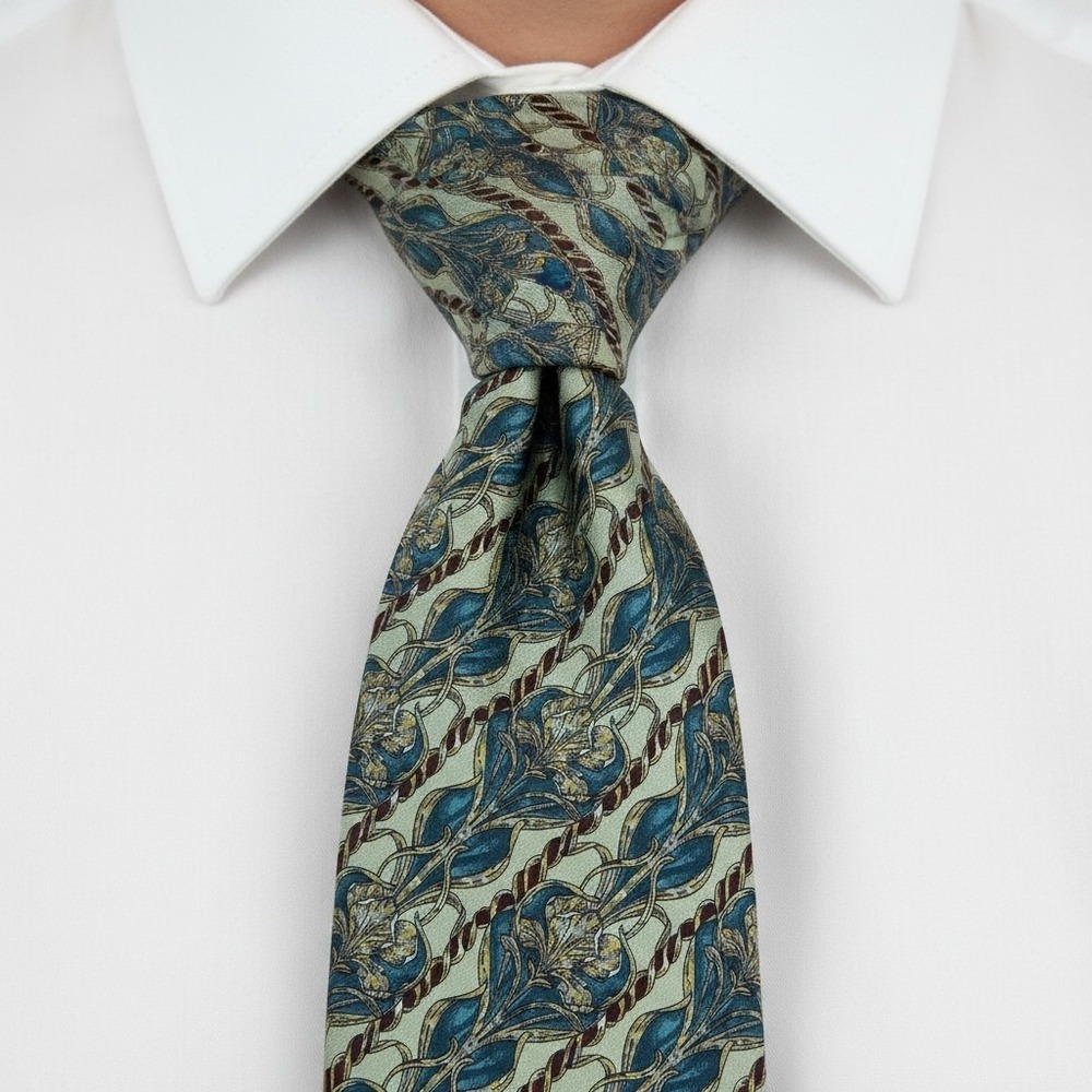 Metropolitan Museum of Art Nouveau Floral‎ Silk Necktie Rope Chain Pattern 61x4